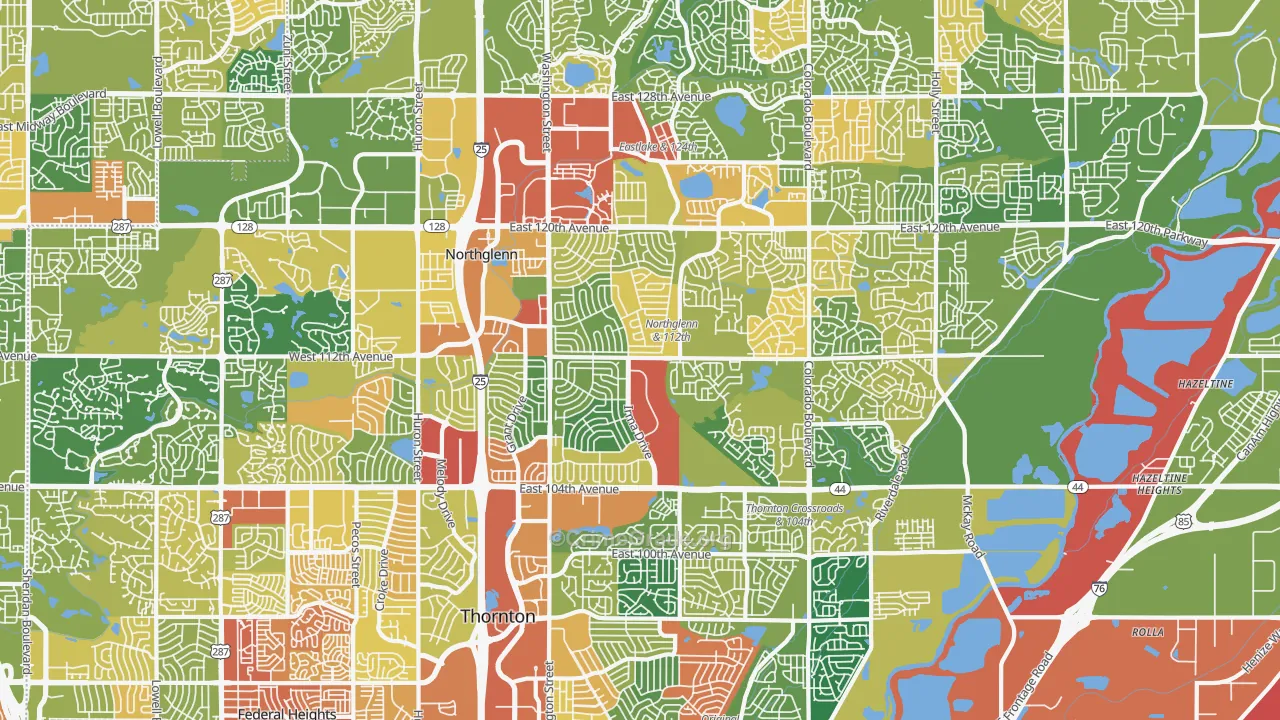Northglenn, CO Map of Assault Rates