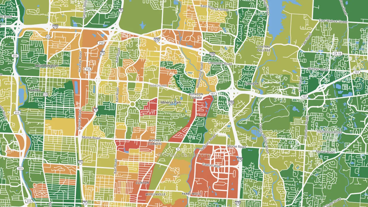 Northland, Columbus, OH Map of Assault Rates