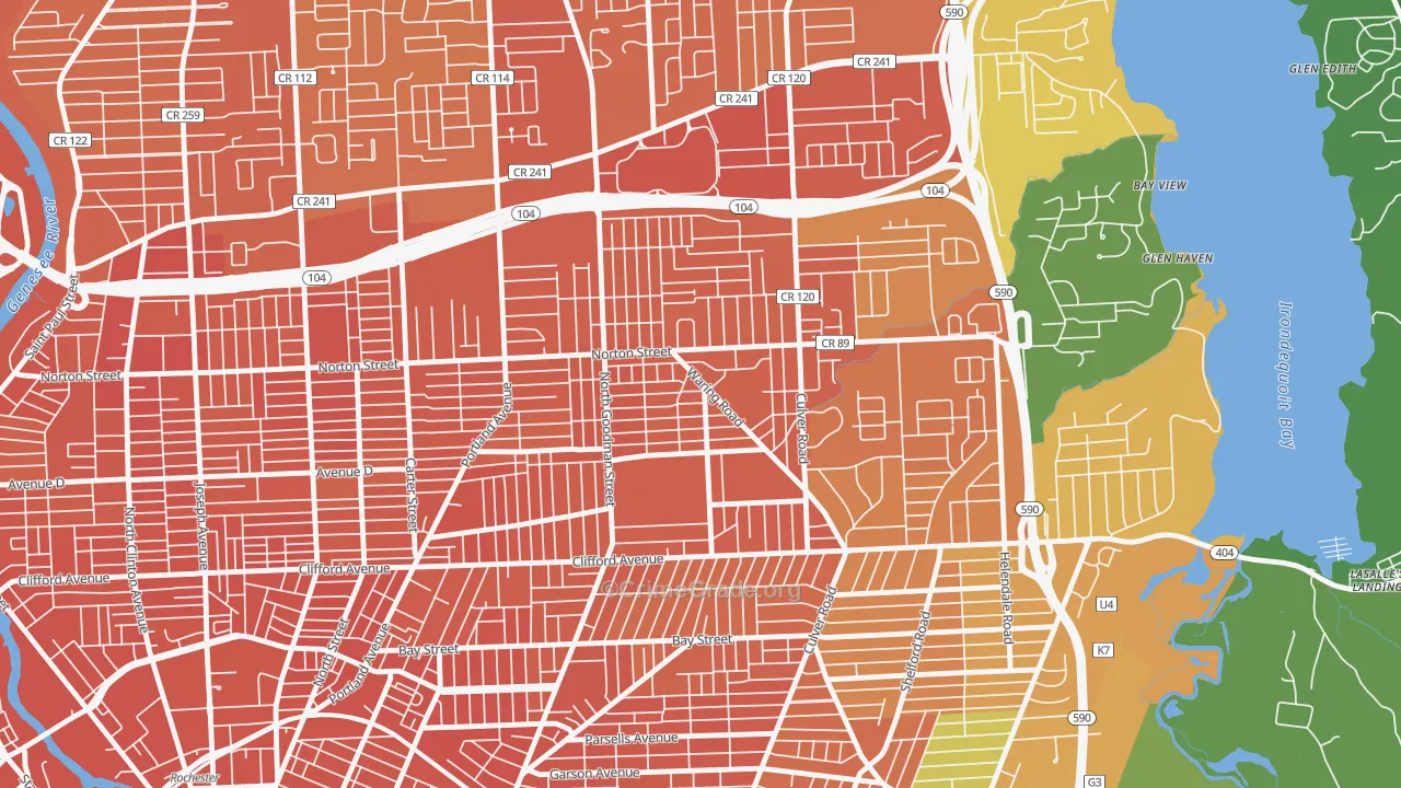 Northland Lyceum, Rochester, NY Map of Assault Rates