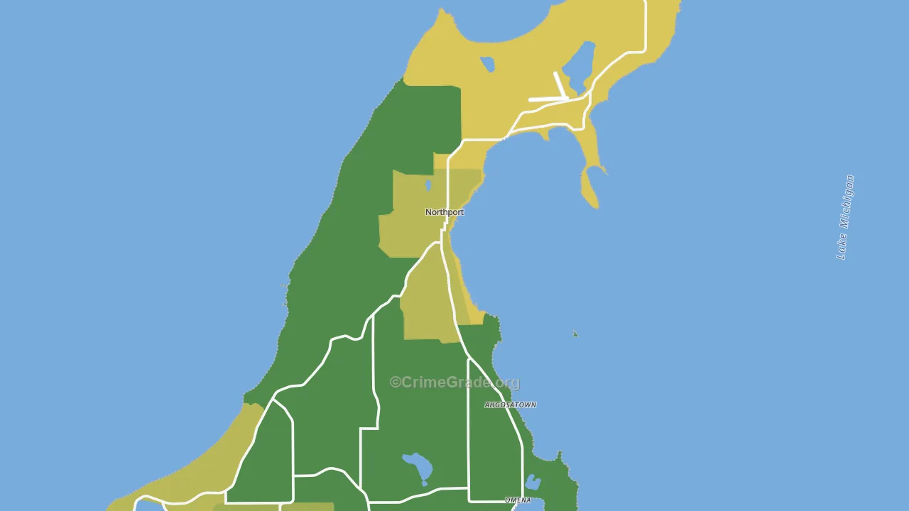 Northport, MI Map of Assault Rates