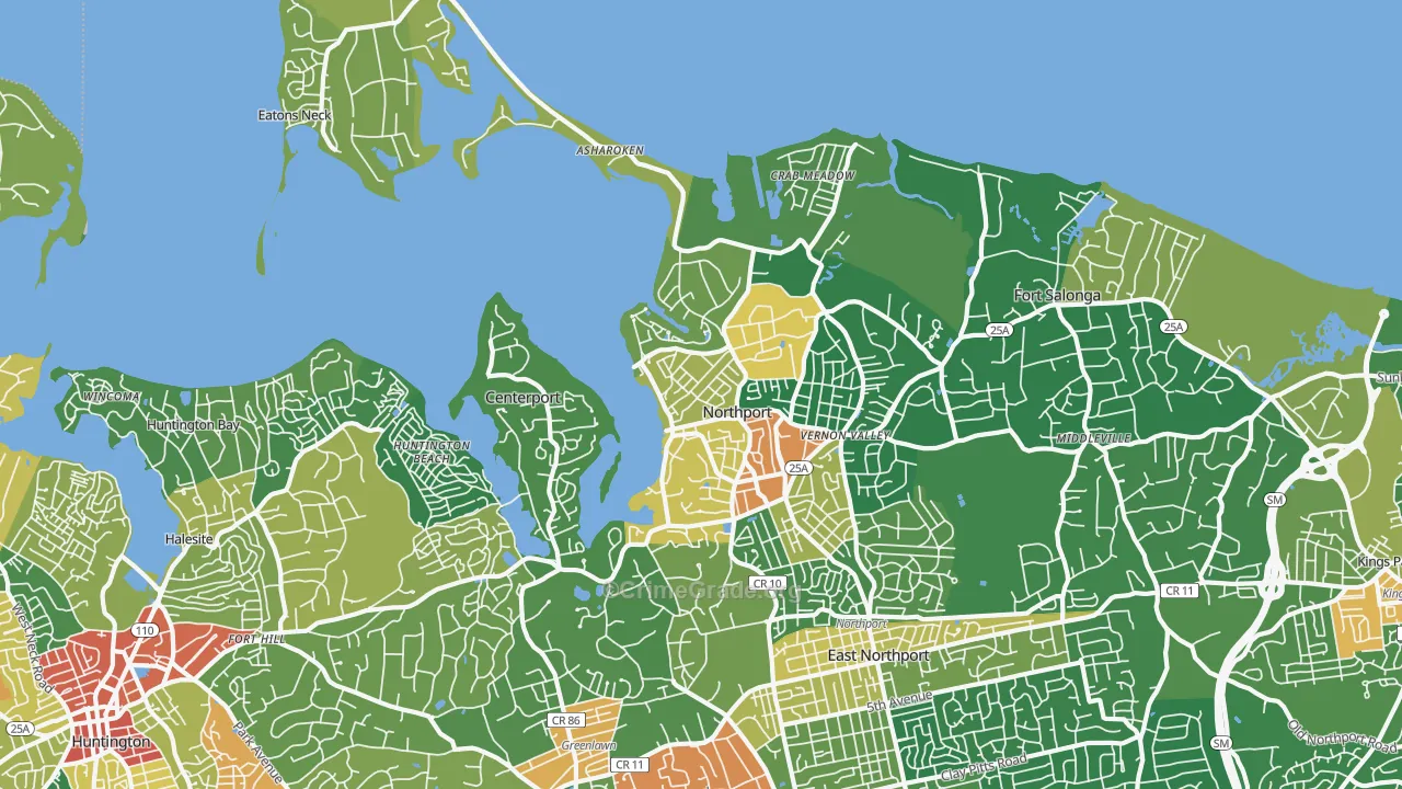 Northport, NY Map of Assault Rates