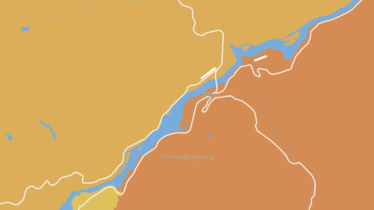 Northport, WA Map of Assault Rates