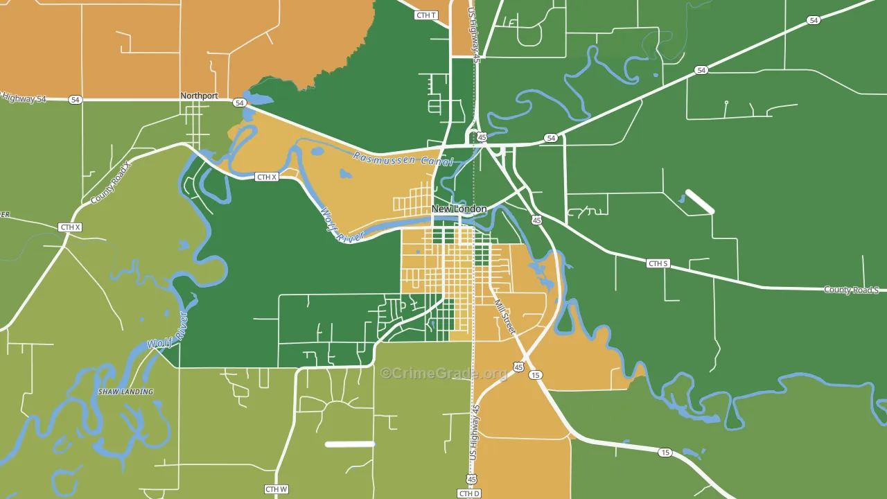 Northport, WI Map of Assault Rates