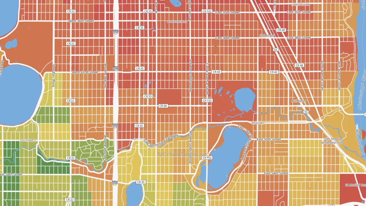 Northrup, Minneapolis, MN Map of Assault Rates