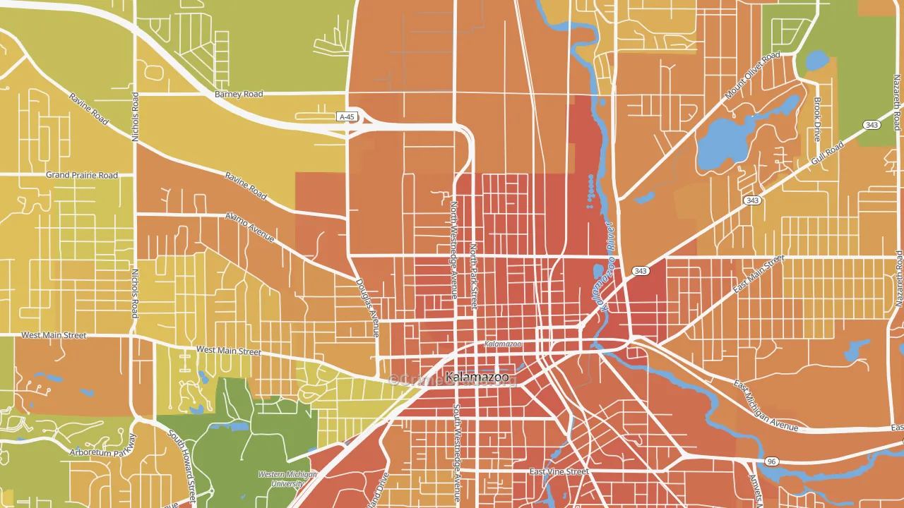 Northside, Kalamazoo, MI Map of Assault Rates