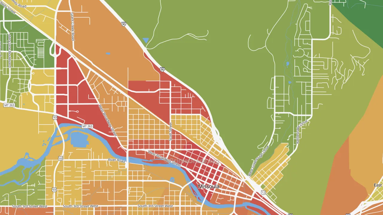 Northside, Missoula, MT Map of Assault Rates