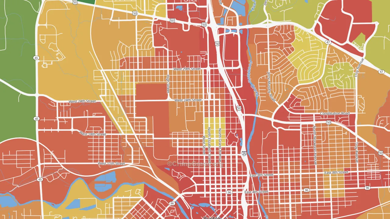 Northside, Pueblo, CO Map of Assault Rates