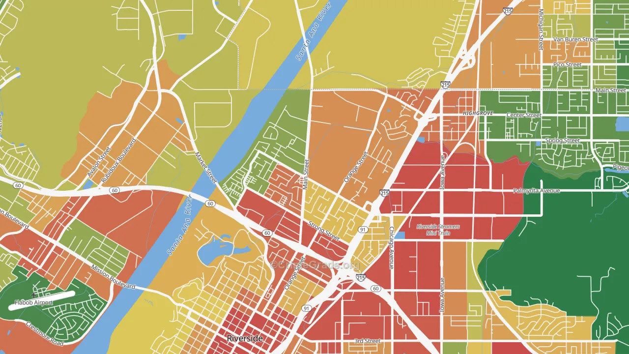 Northside, Riverside, CA Map of Assault Rates