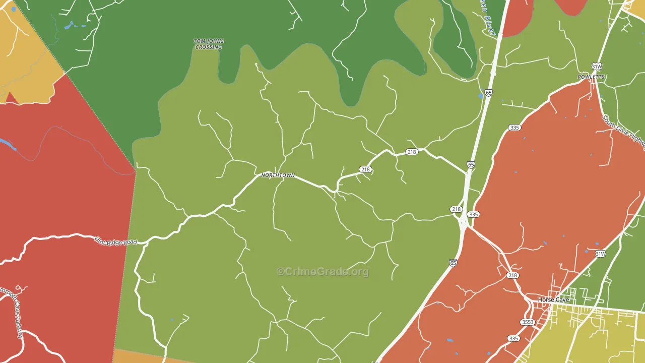Northtown, KY Map of Assault Rates