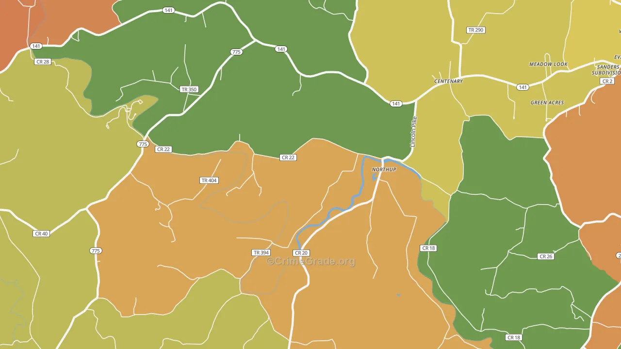 Northup, OH Map of Assault Rates