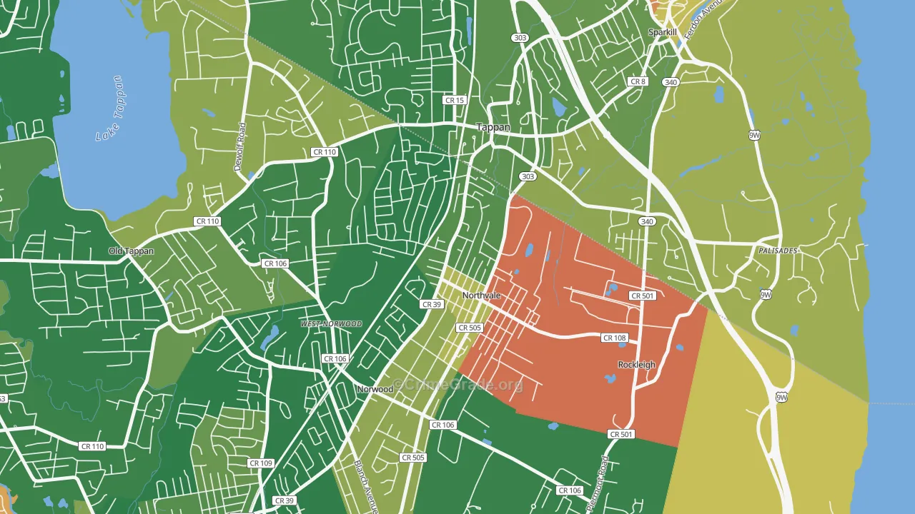 Northvale, NJ Map of Assault Rates