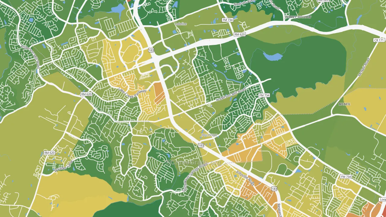 Northwest Austin, Austin, TX Map of Assault Rates