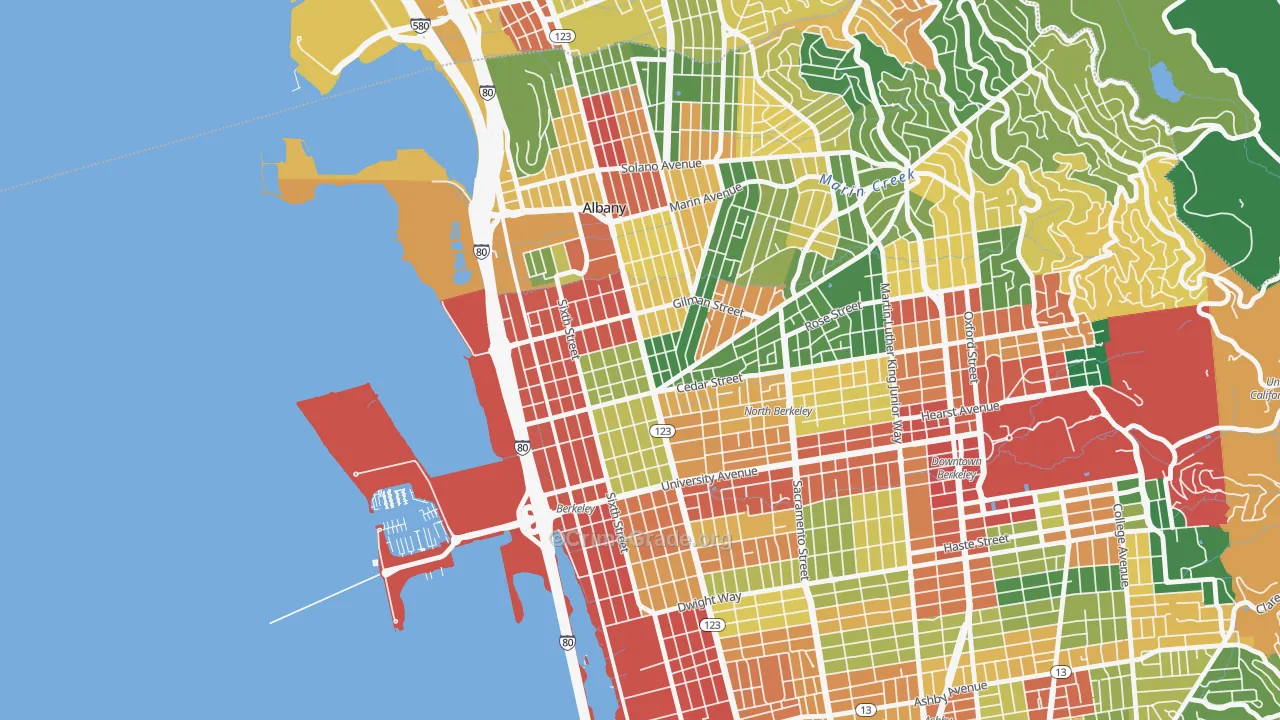 Northwest Berkeley, Berkeley, CA Map of Assault Rates