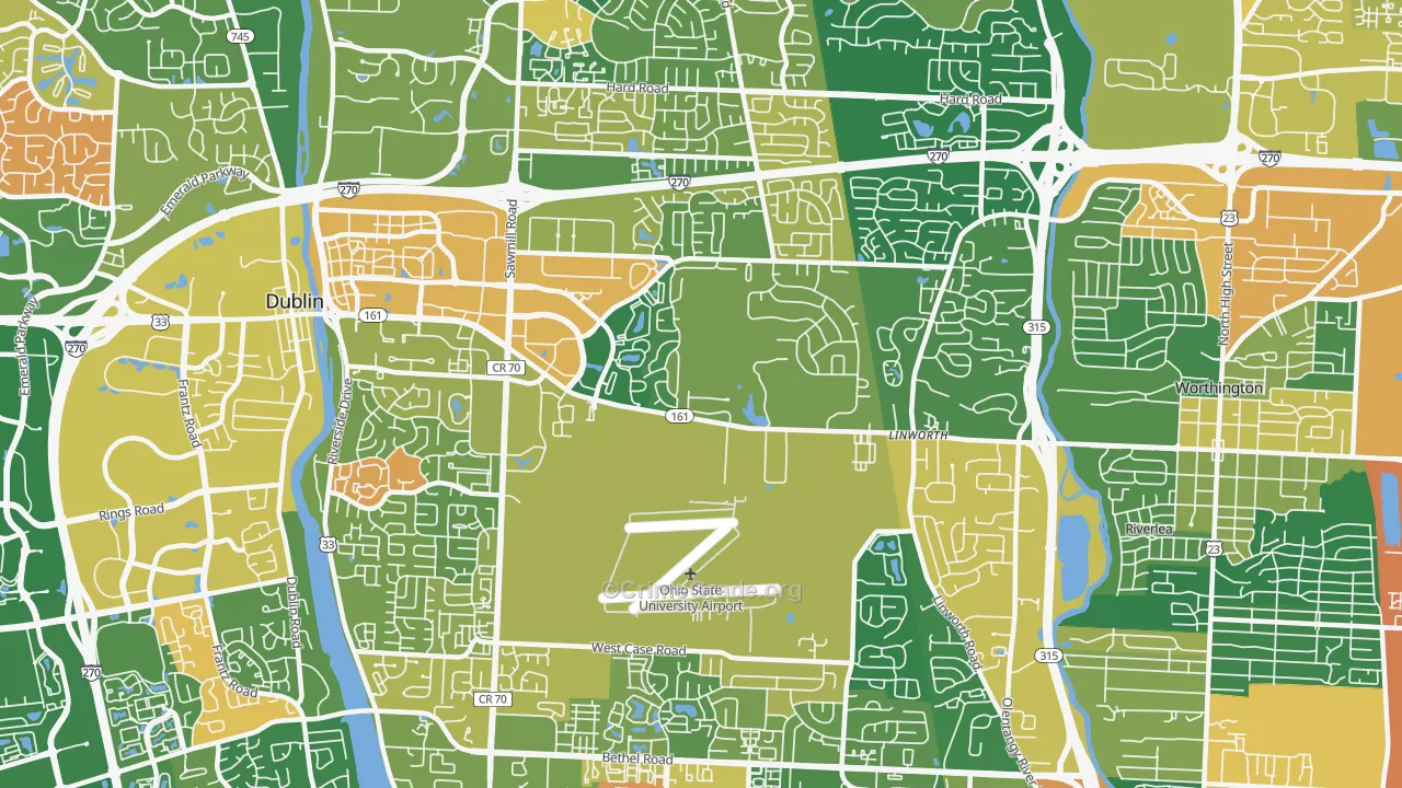 Northwest, Columbus, OH Map of Assault Rates