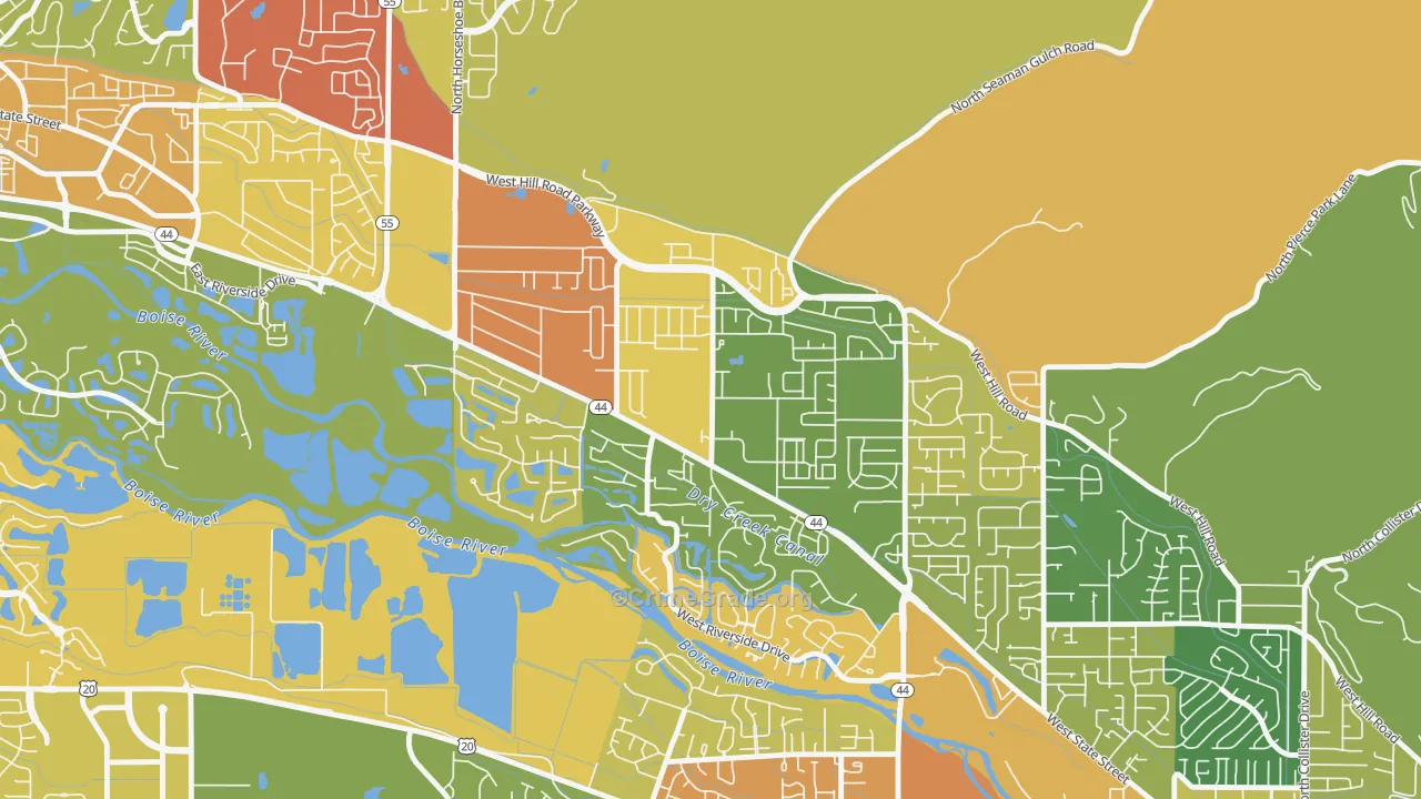 Northwest, Garden City, ID Map of Assault Rates