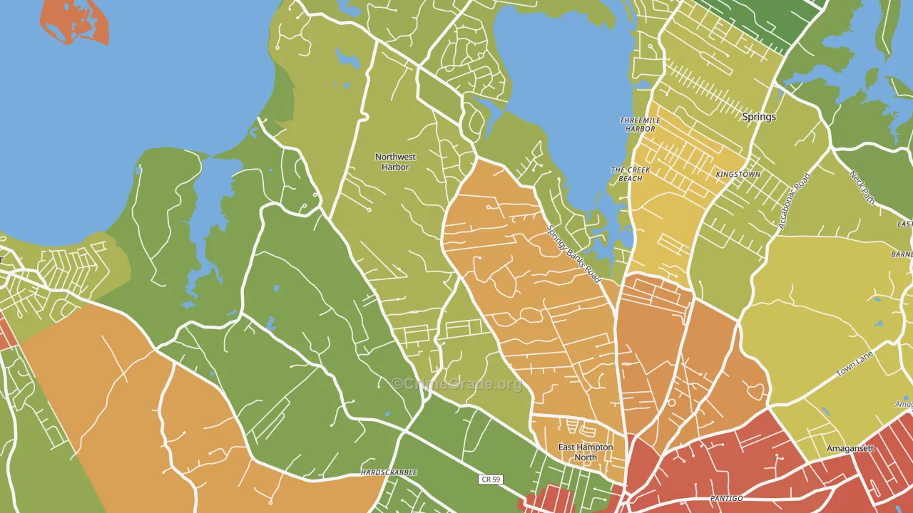 Northwest Harbor, NY Map of Assault Rates