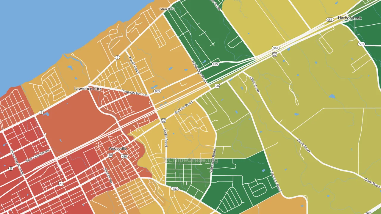 Northwest Harborcreek, PA Map of Assault Rates
