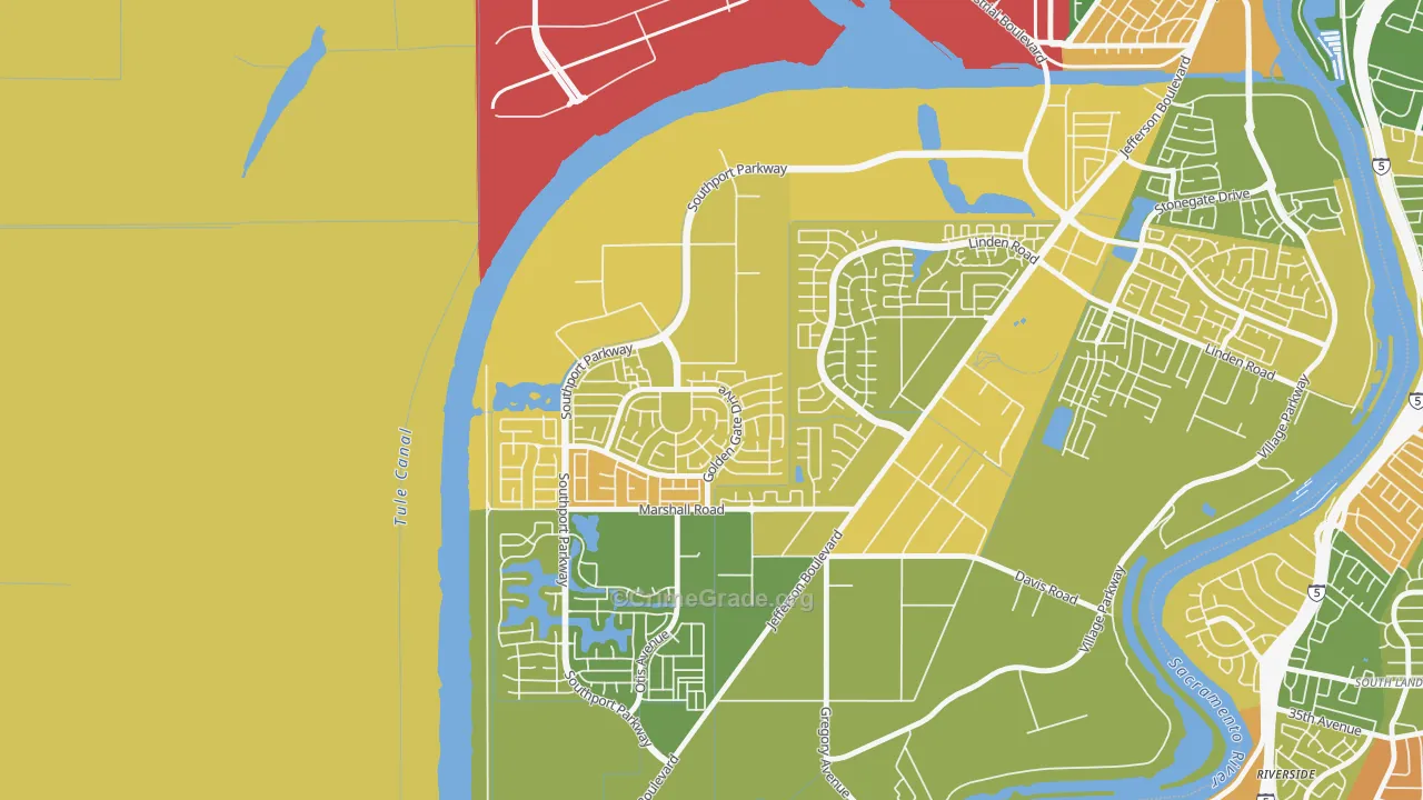 Northwest Village, West Sacramento, CA Map of Assault Rates