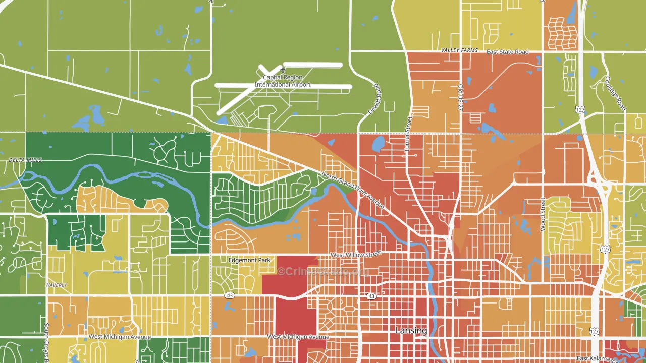 Northwestside, Lansing, MI Map of Assault Rates