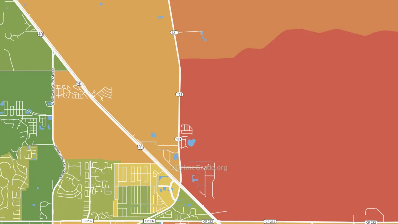 Northwood, FL Map of Assault Rates