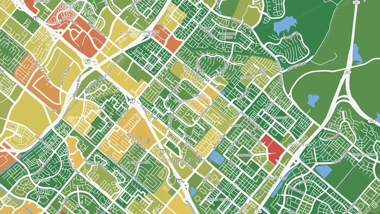 Northwood, Irvine, CA Map of Assault Rates