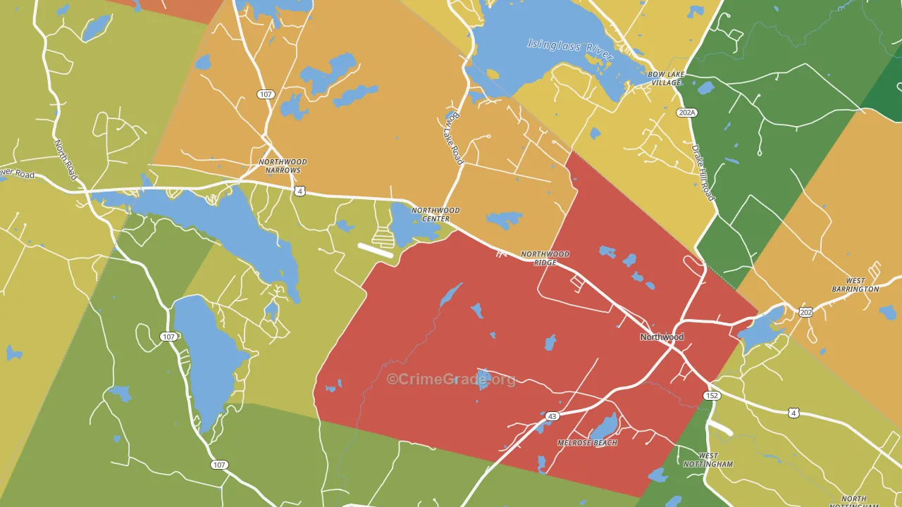 Northwood, NH Map of Assault Rates