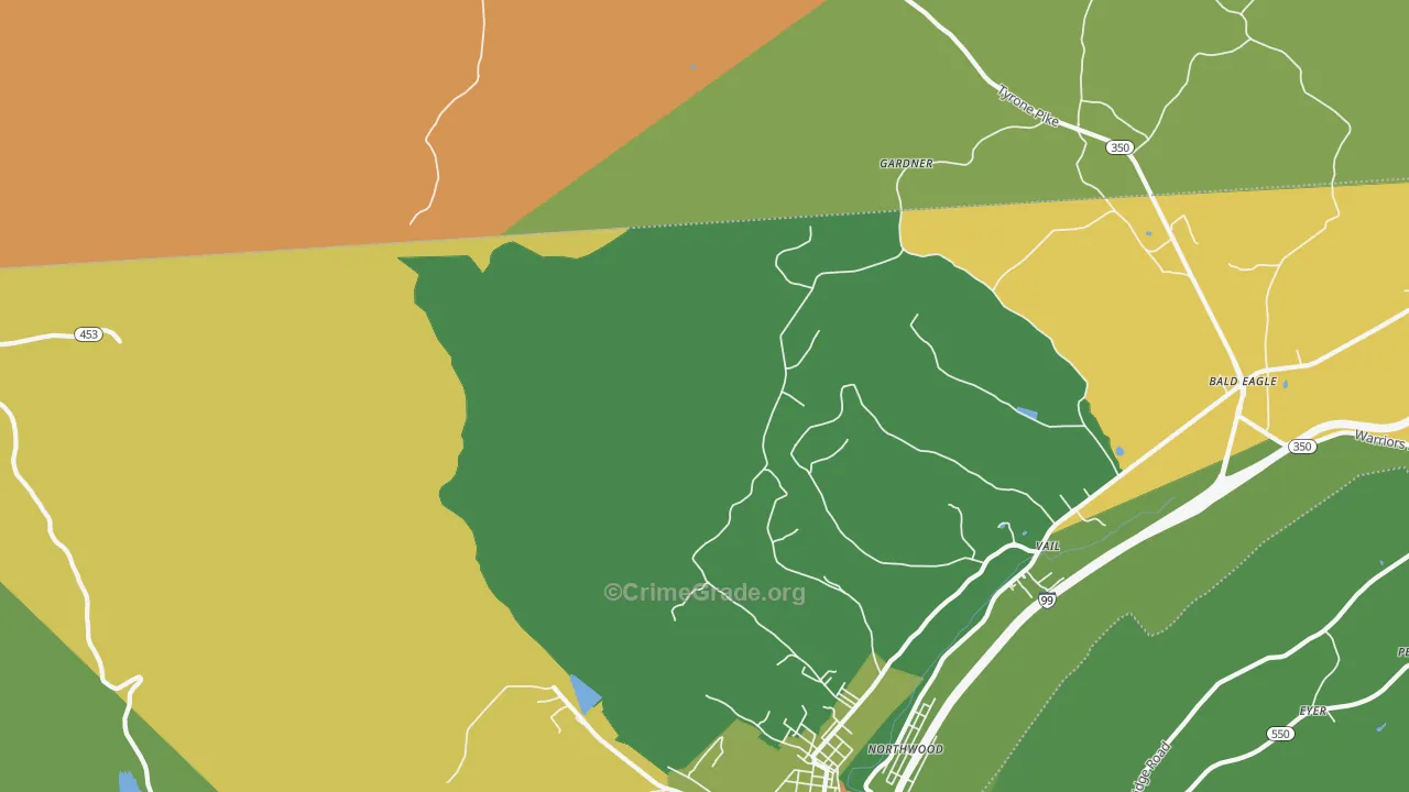 Northwood, PA Map of Assault Rates