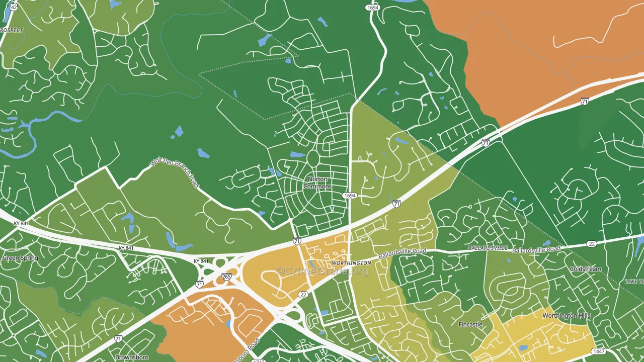 Norton Commons, Prospect, KY Map of Assault Rates