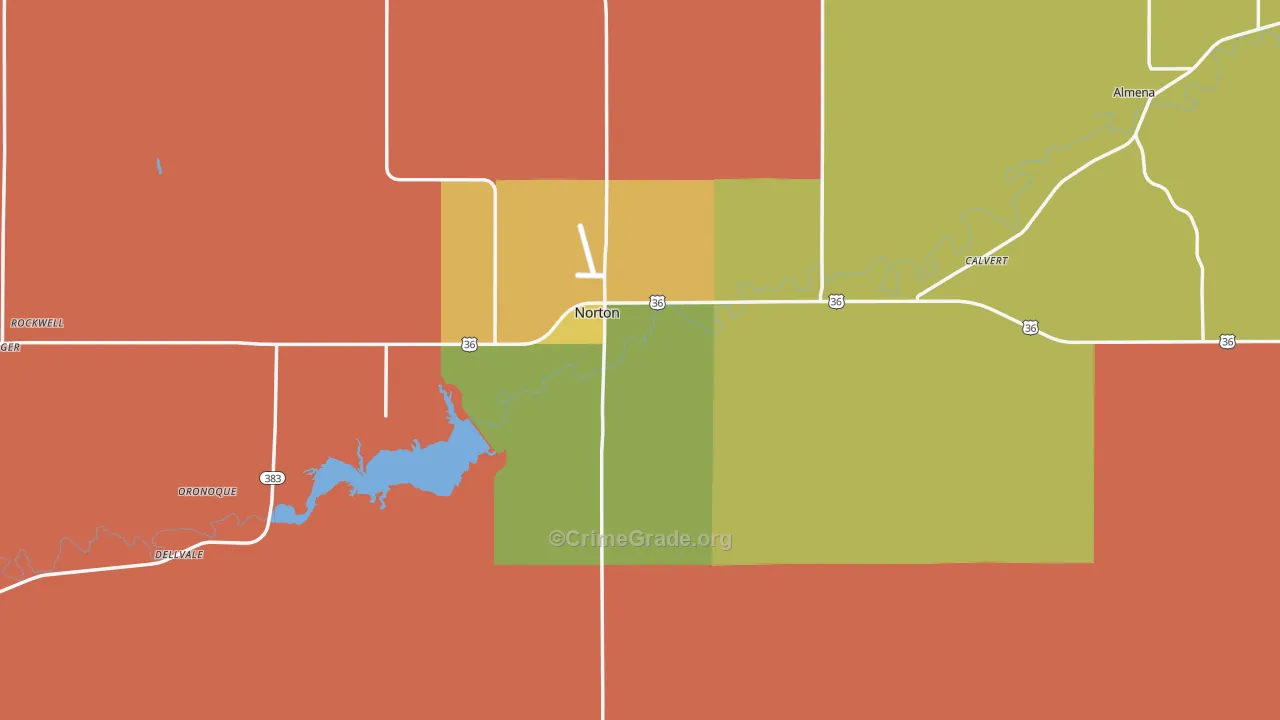 Norton County, KS Map of Assault Rates