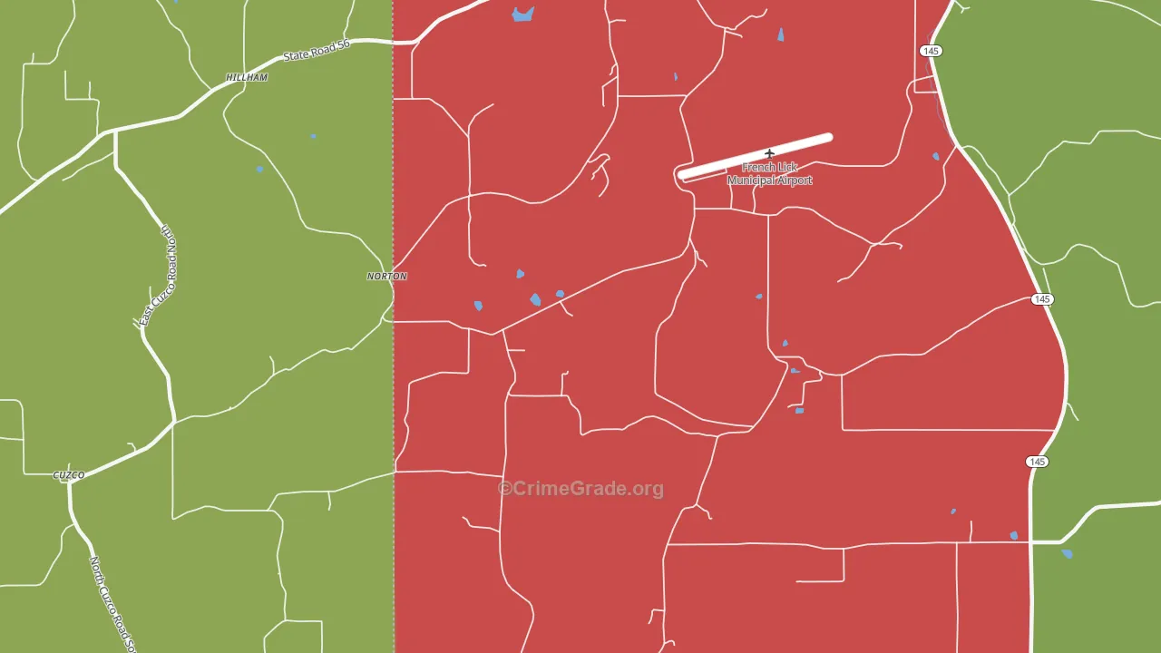 Norton, IN Map of Assault Rates