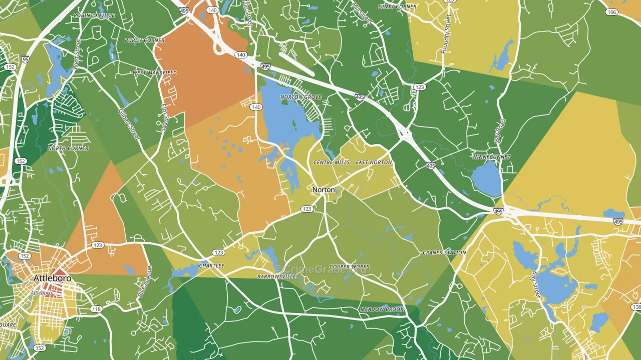 Norton, MA Map of Assault Rates