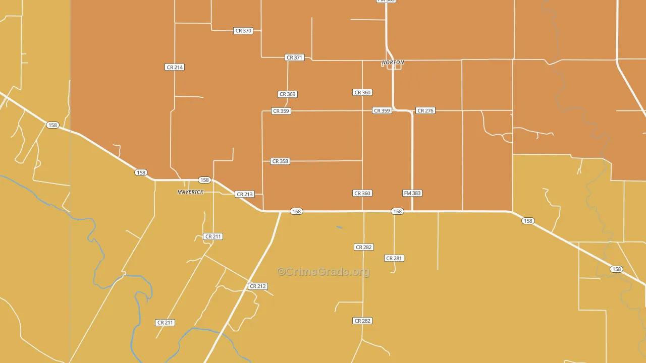 Norton, TX Map of Assault Rates
