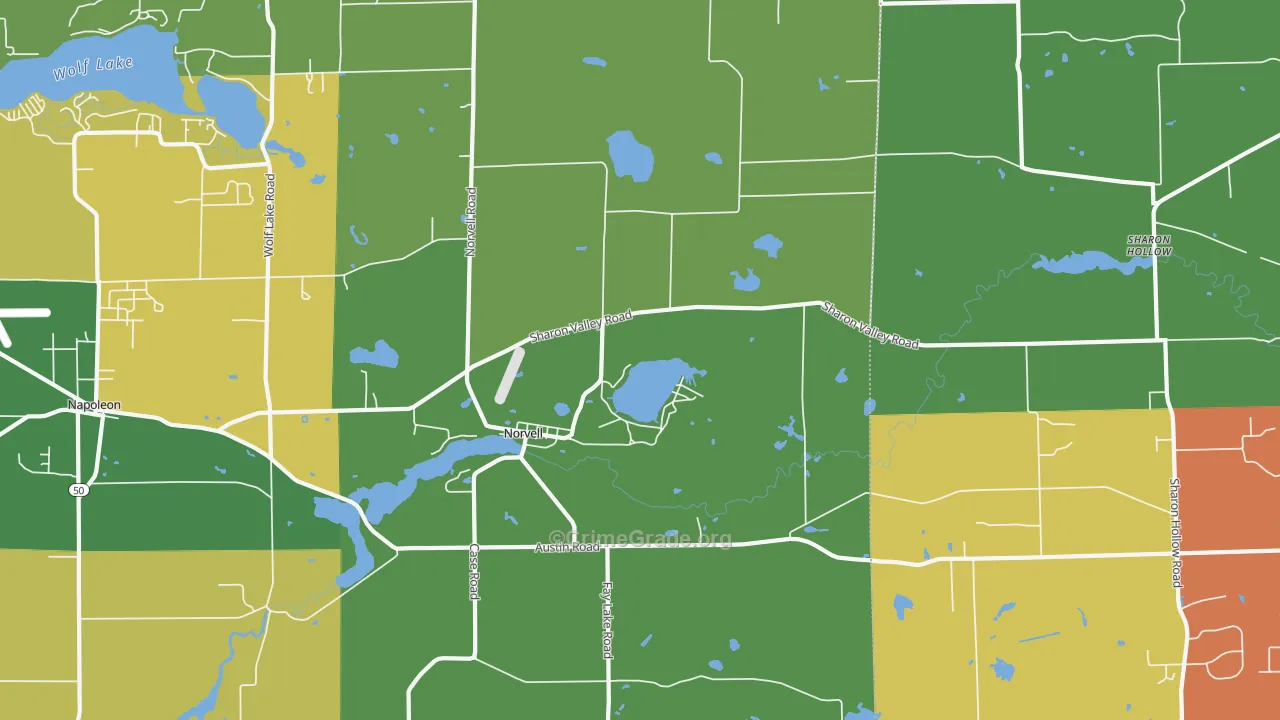 Norvell, MI Map of Assault Rates