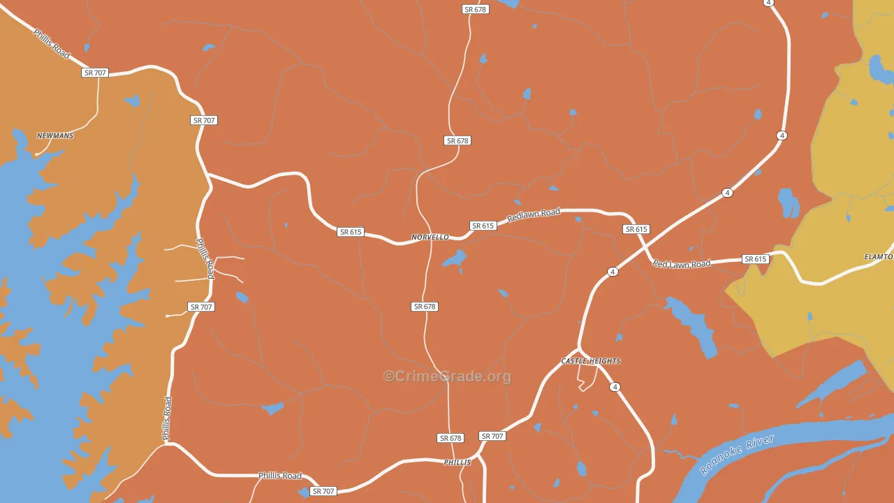 Norvello, VA Map of Assault Rates