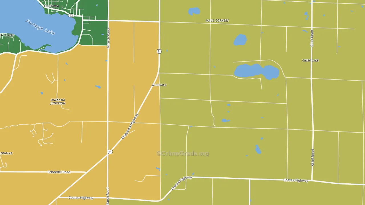 Norwalk, MI Map of Assault Rates