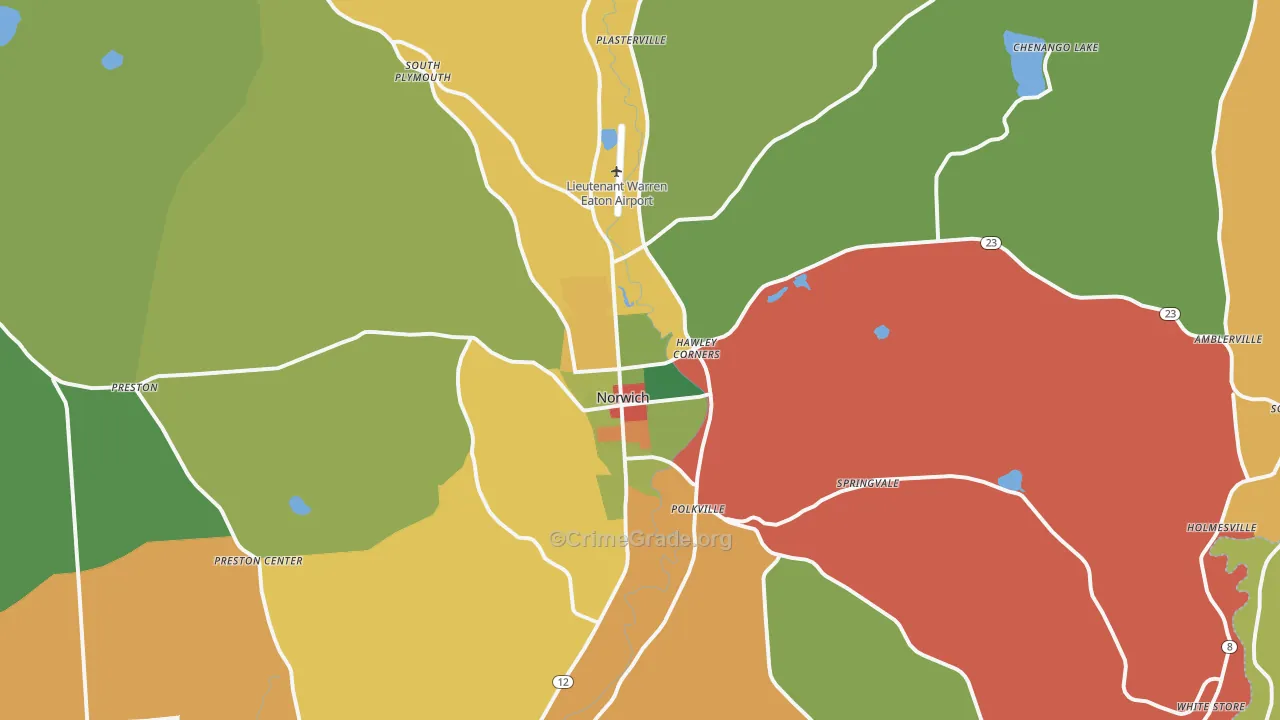 Norwich, NY Map of Assault Rates