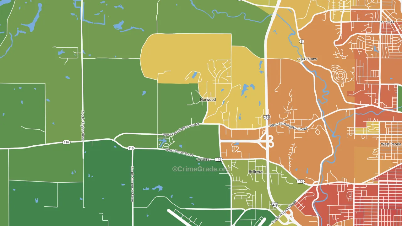 Norwood, IL Map of Assault Rates
