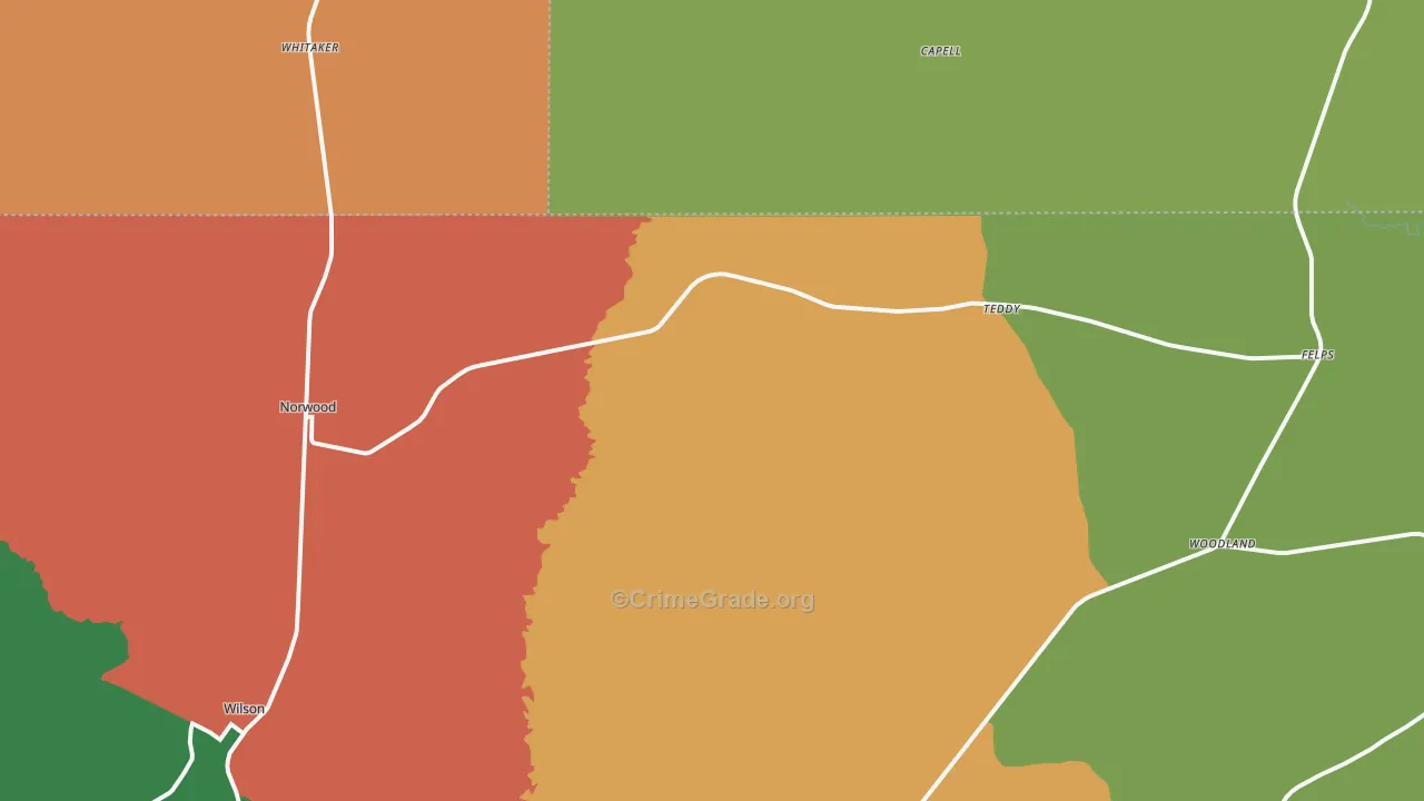 Norwood, LA Map of Assault Rates