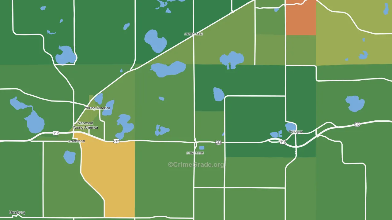 Norwood, MN Map of Assault Rates
