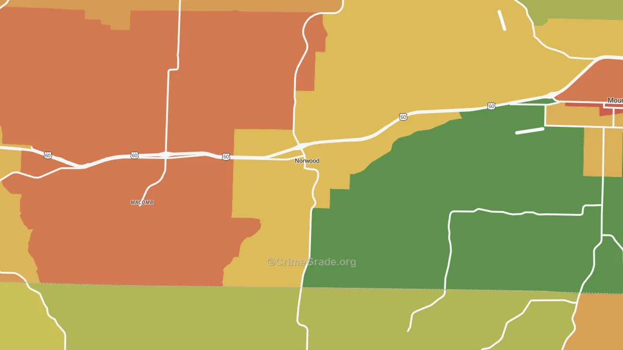 Norwood, MO Map of Assault Rates