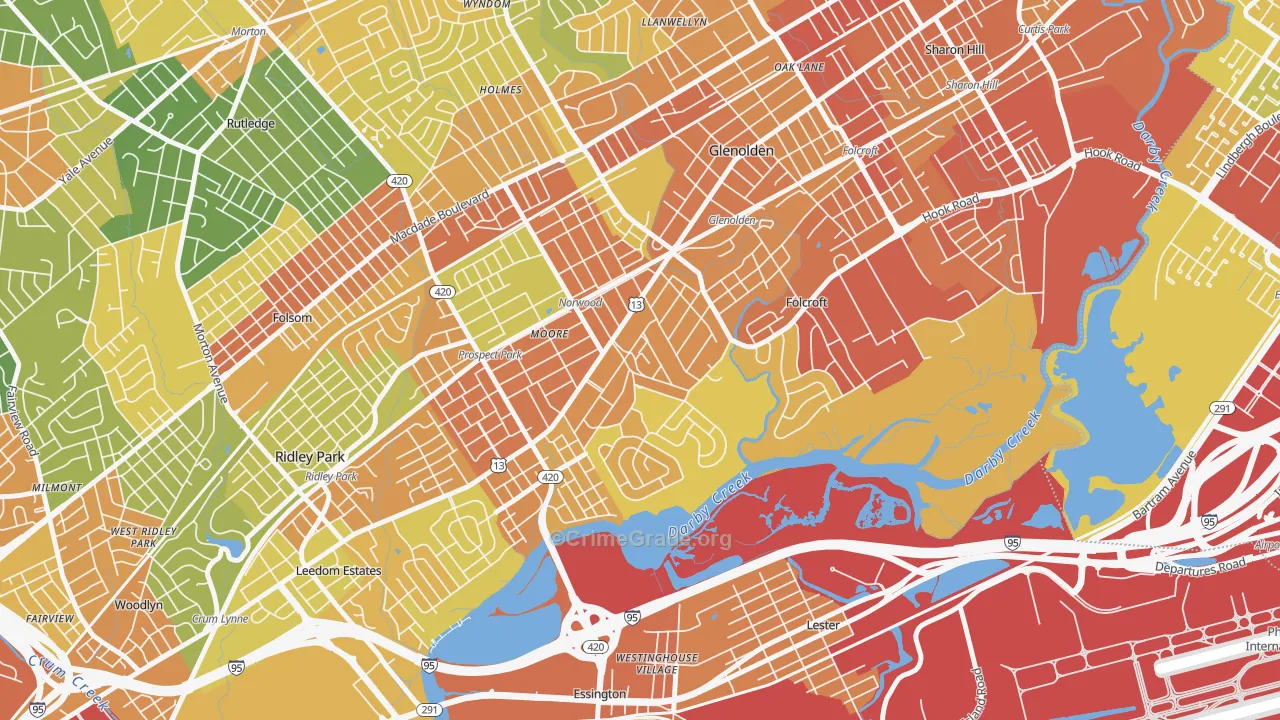 Norwood, PA Map of Assault Rates