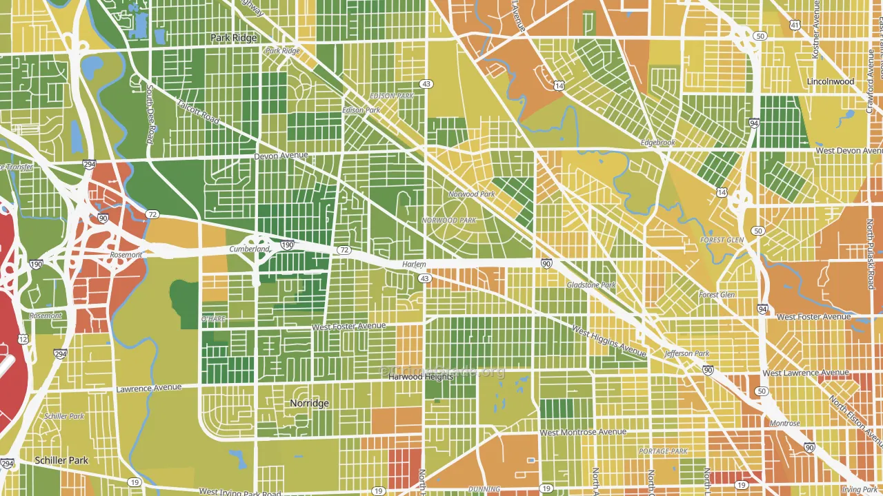Norwood Park, Chicago, IL Map of Assault Rates