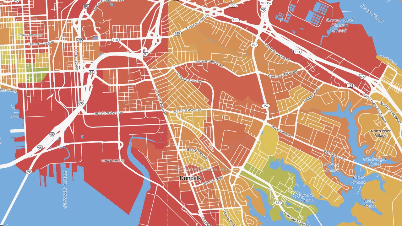 Norwood Park, Dundalk, MD Map of Assault Rates