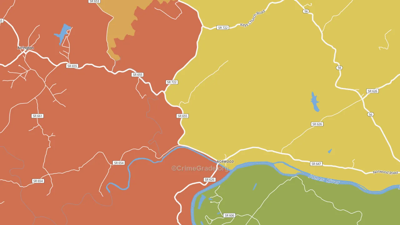 Norwood, VA Map of Assault Rates