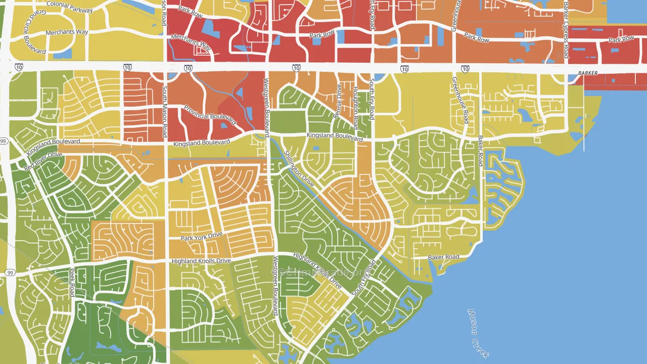Nottingham, Katy, TX Map of Assault Rates