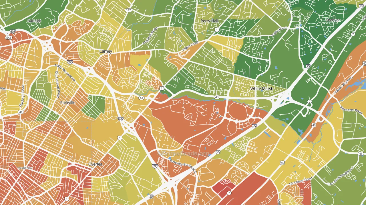 Nottingham, MD Map of Assault Rates