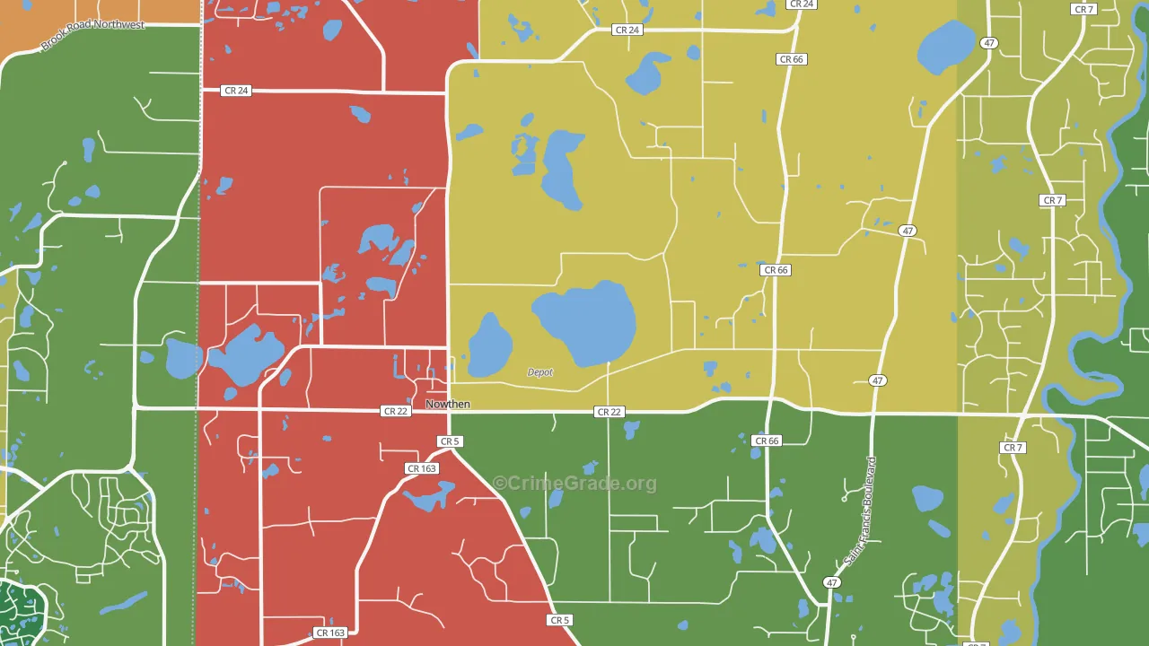 Nowthen, MN Map of Assault Rates