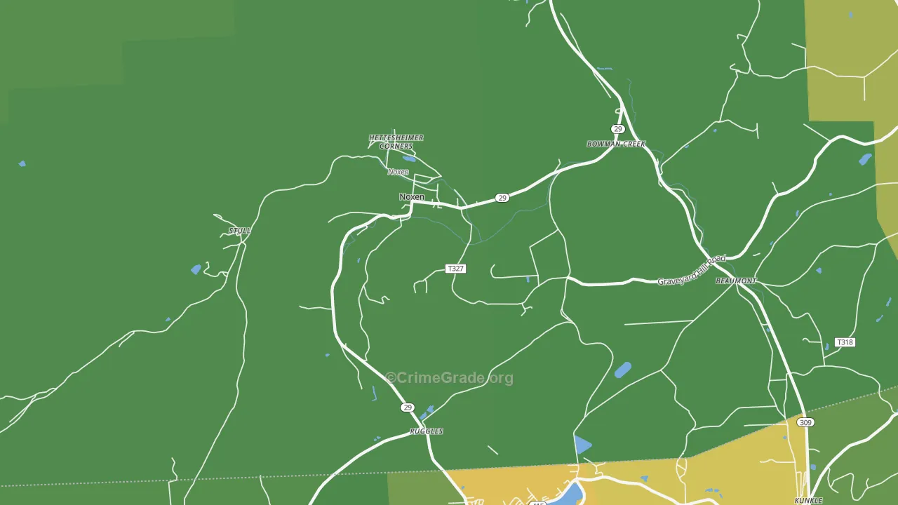 Noxen, PA Map of Assault Rates