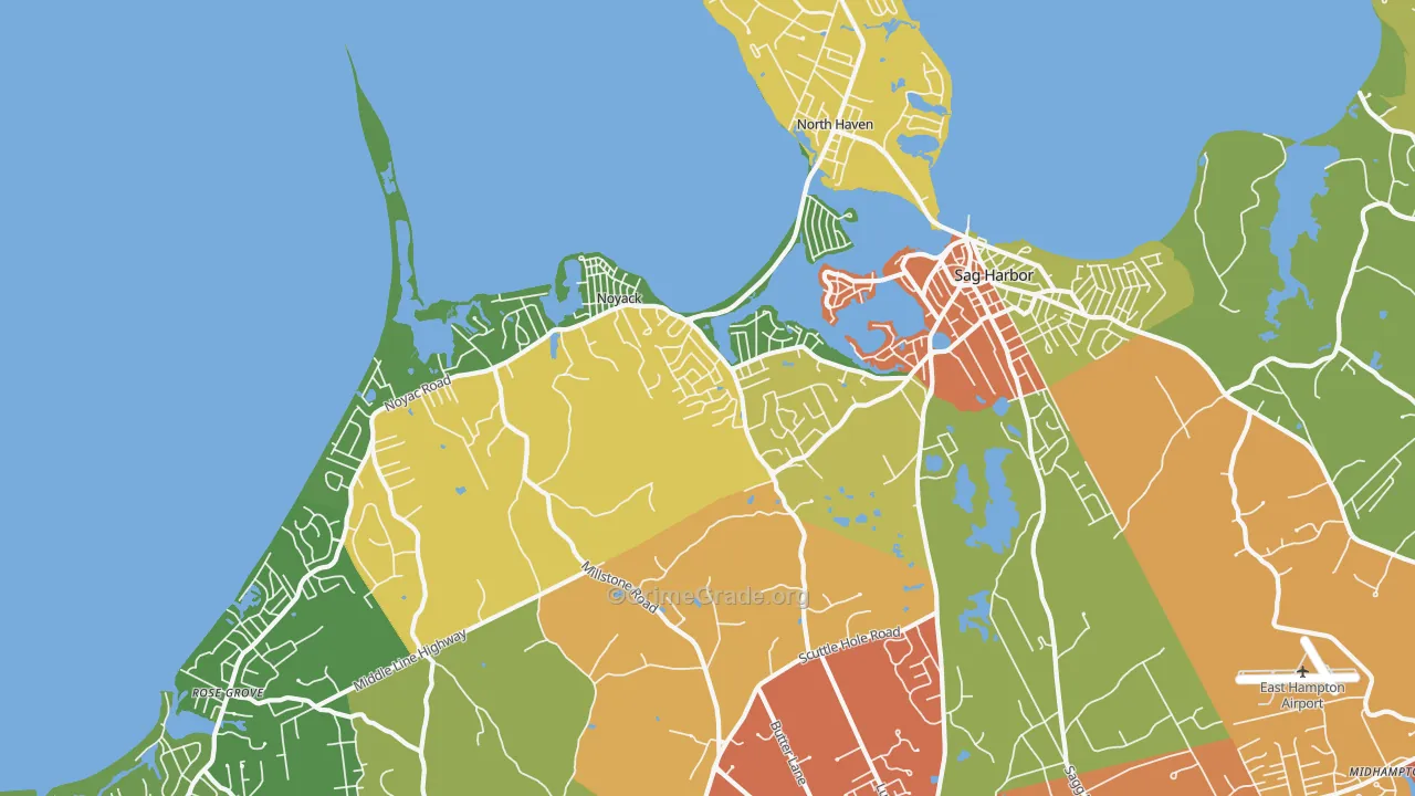 Noyack, NY Map of Assault Rates