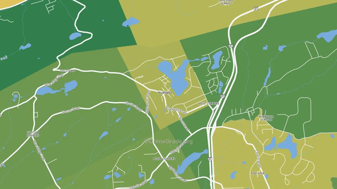 Nuangola, PA Map of Assault Rates